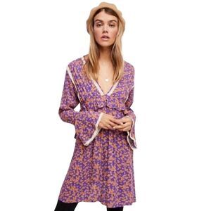 NWT‎ Free People Like You Best Boho Festival Renaissance Mini Dress Size XS